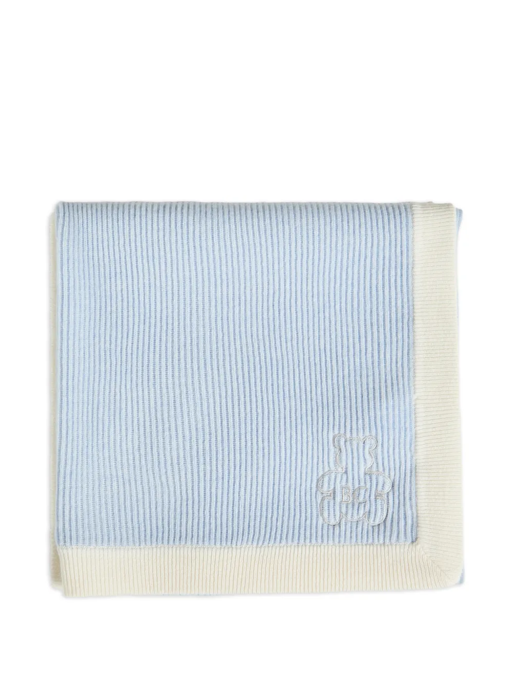 Brunello Cucinelli Kids cashmere rib-knit Baby Bernie blanket - Blu
