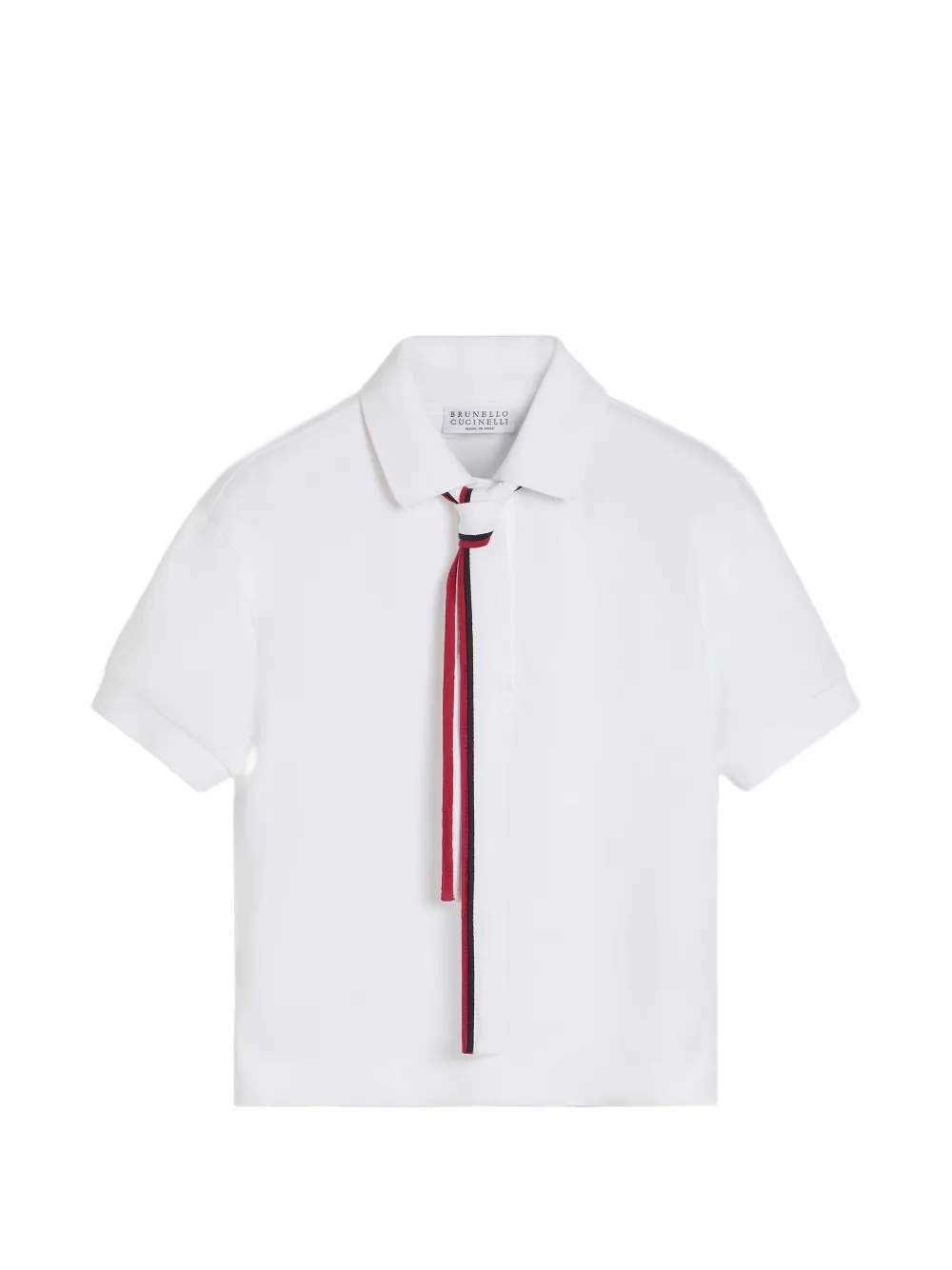 Brunello Cucinelli Kids Polo con cravatta - Bianco