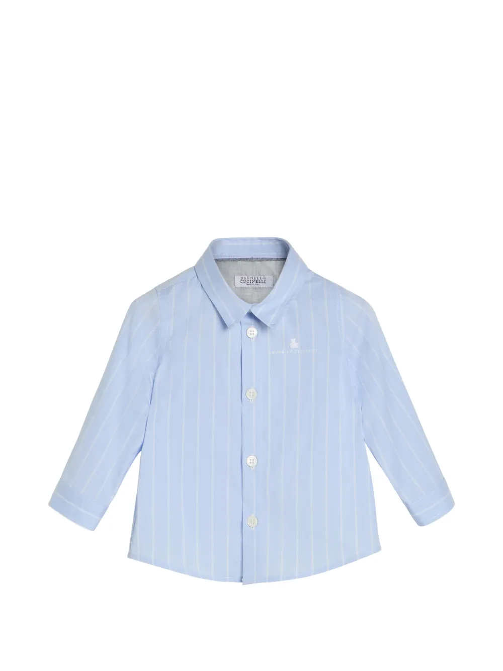 Brunello Cucinelli Kids Camicia Baby Bernie a righe - Blu