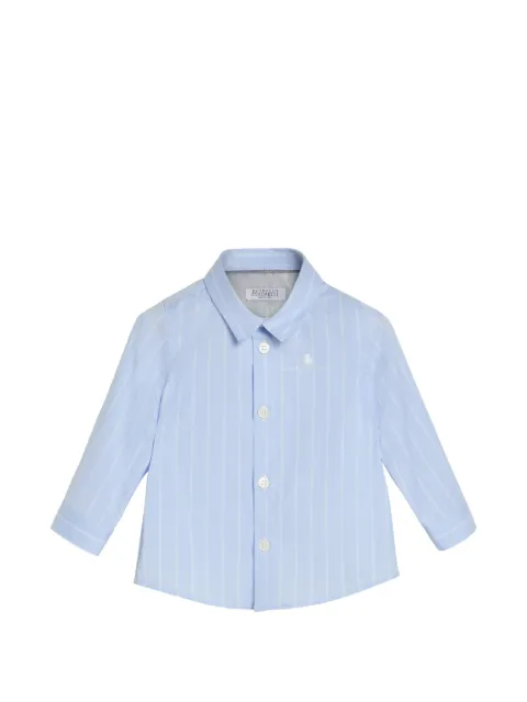 Brunello Cucinelli Kids chemise Baby Bernie en popeline à rayures