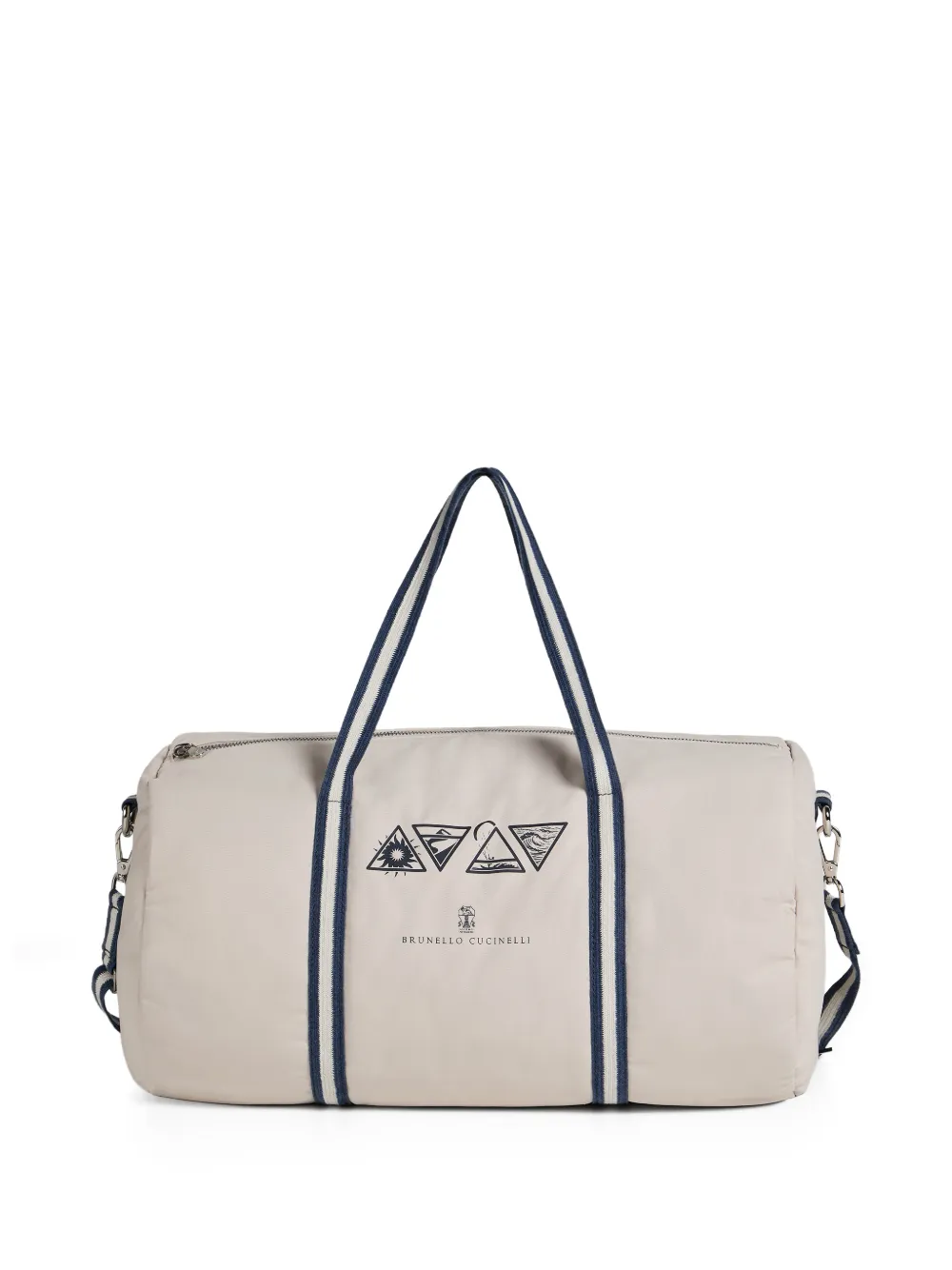 Brunello Cucinelli Kids logo printed luggage bag - Toni neutri