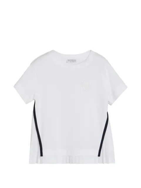 Brunello Cucinelli Kids playera con parche del logo y volantes