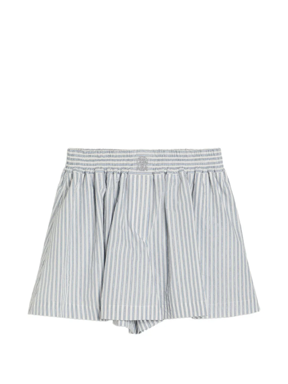 Brunello Cucinelli ストライプ フレアスコート In Blue