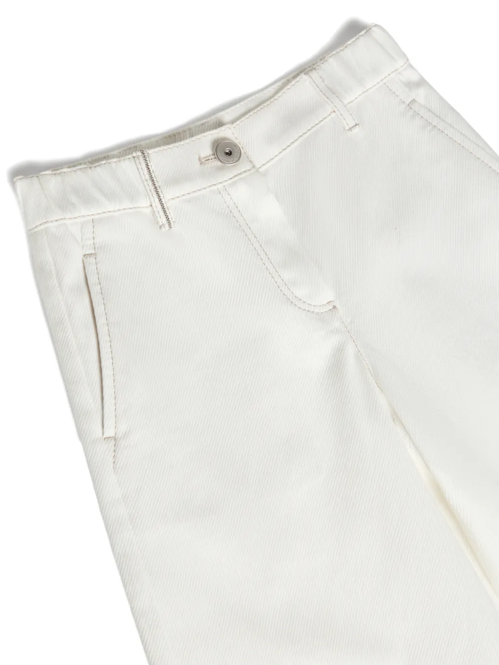  Brunello Cucinelli Kids Diagonal Square Trousers - White 