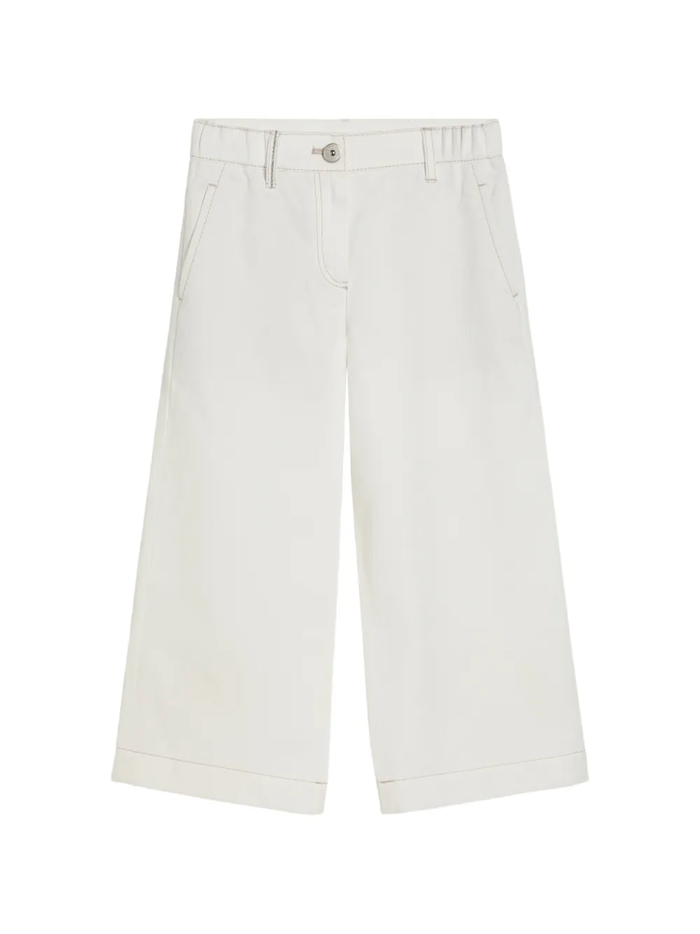 Brunello Cucinelli Kids diagonal square trousers - Bianco
