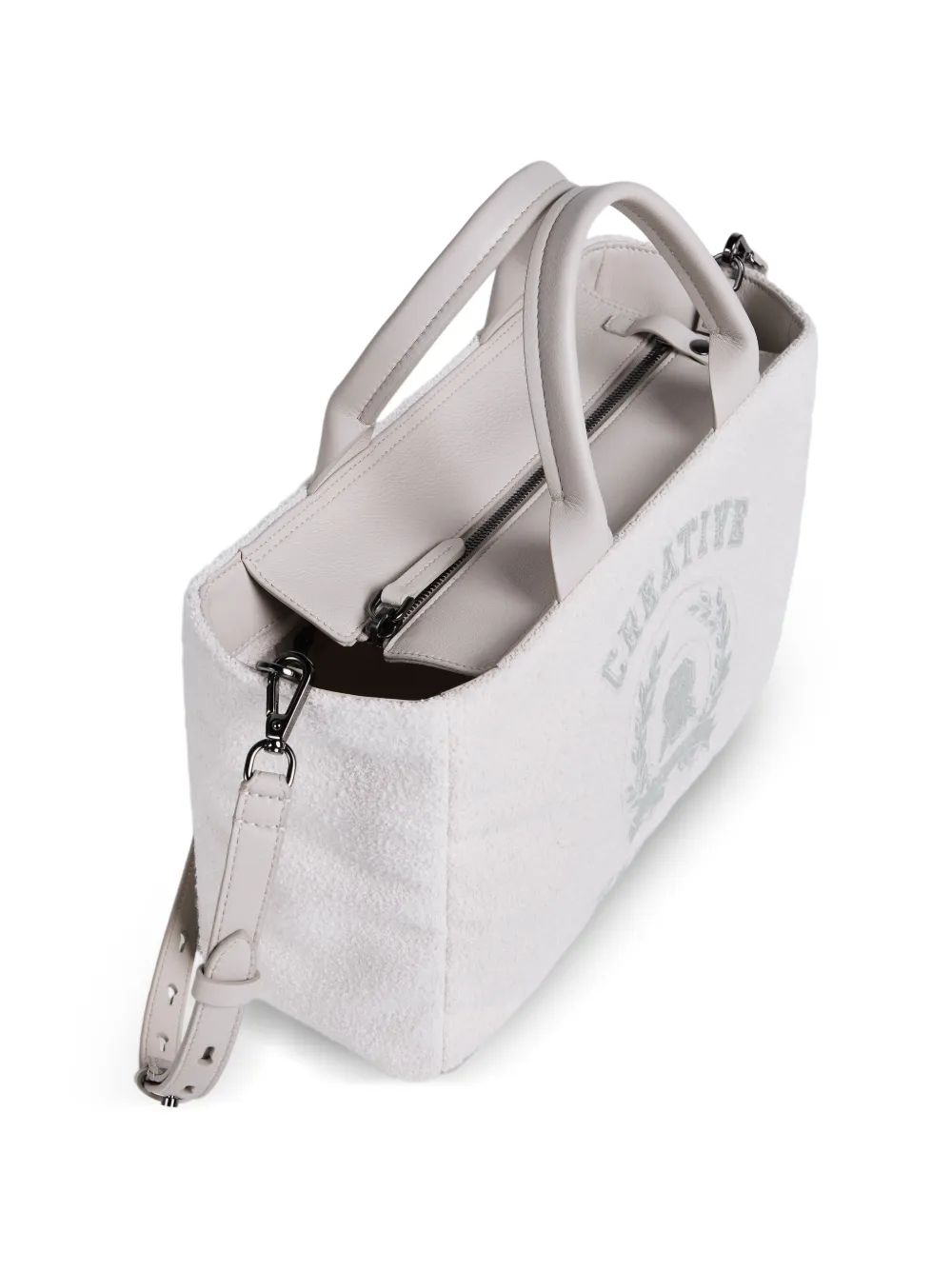  Brunello Cucinelli Kids Textured Embroidery Tote Bag - Neutrals 