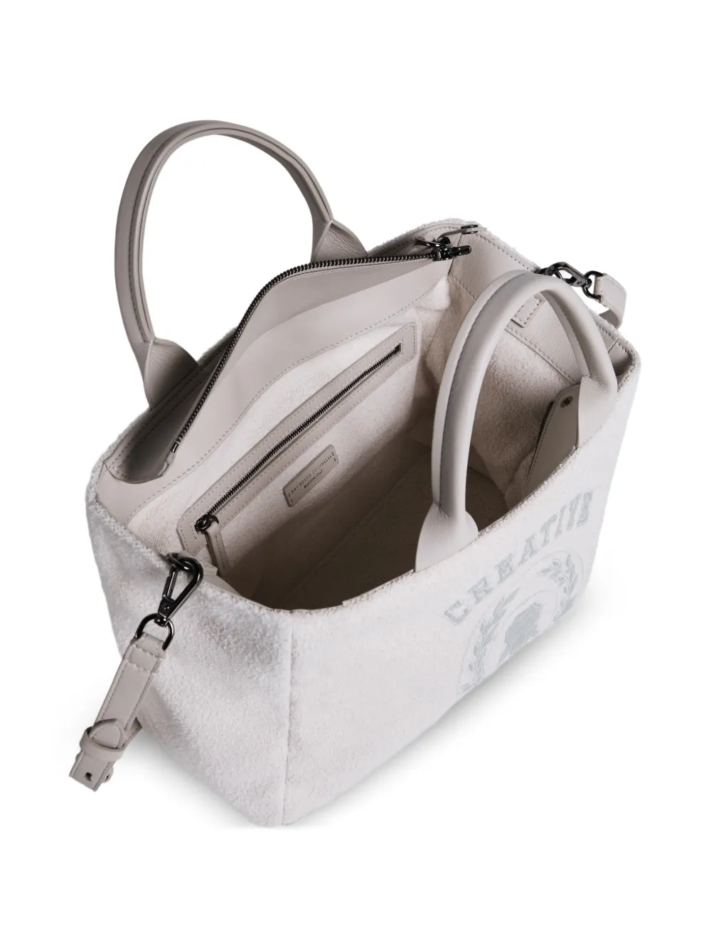 Brunello Cucinelli Kids Shopper met geborduurde textuur Beige