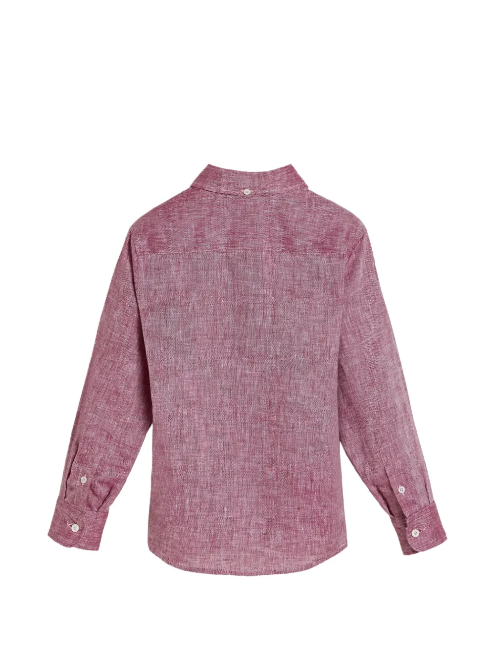  Brunello Cucinelli Kids Button-down Motif Linen Shirt - Red 