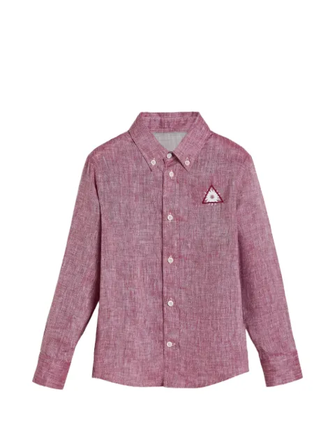 Brunello Cucinelli Kids button-down motif linen shirt