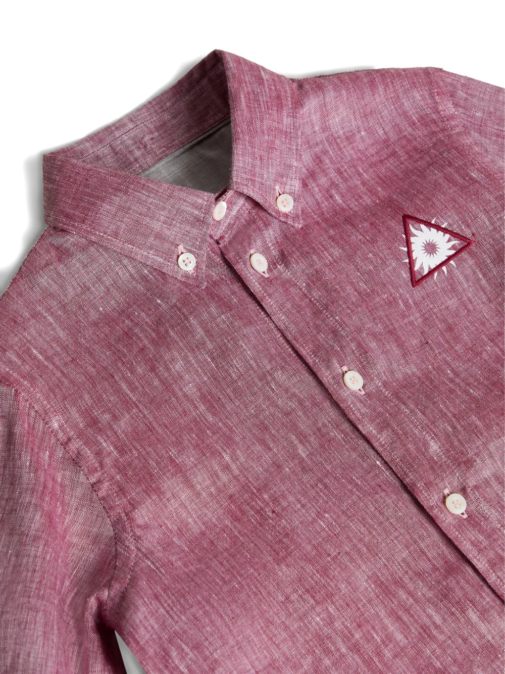  Brunello Cucinelli Kids Button-down Motif Linen Shirt - Red 