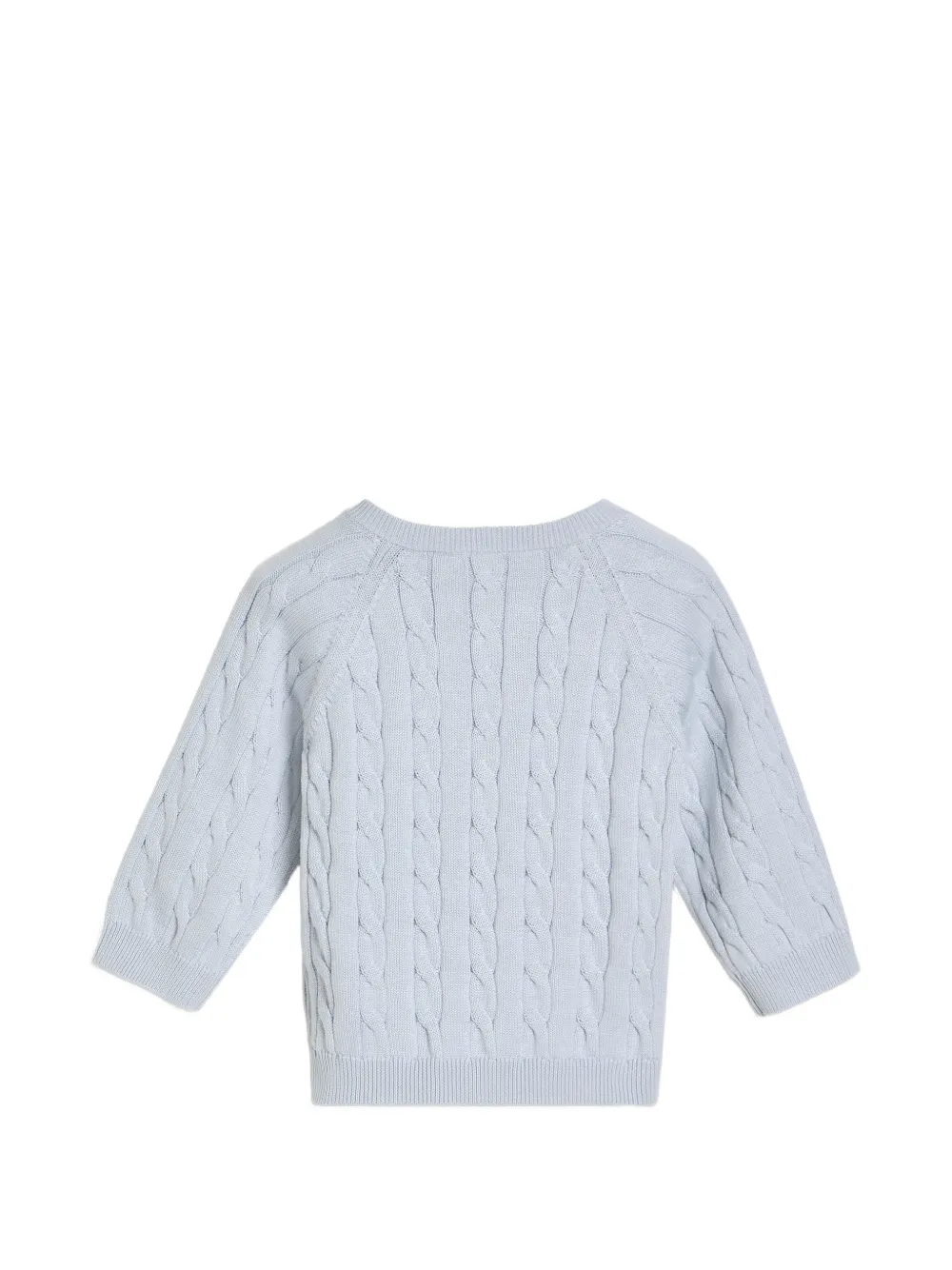 Brunello Cucinelli Kids Katoenen kabelgebreide Bernie trui Blauw