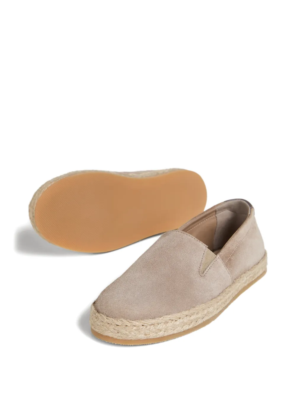 Brunello Cucinelli Kids Suède slip-ons met touw Beige