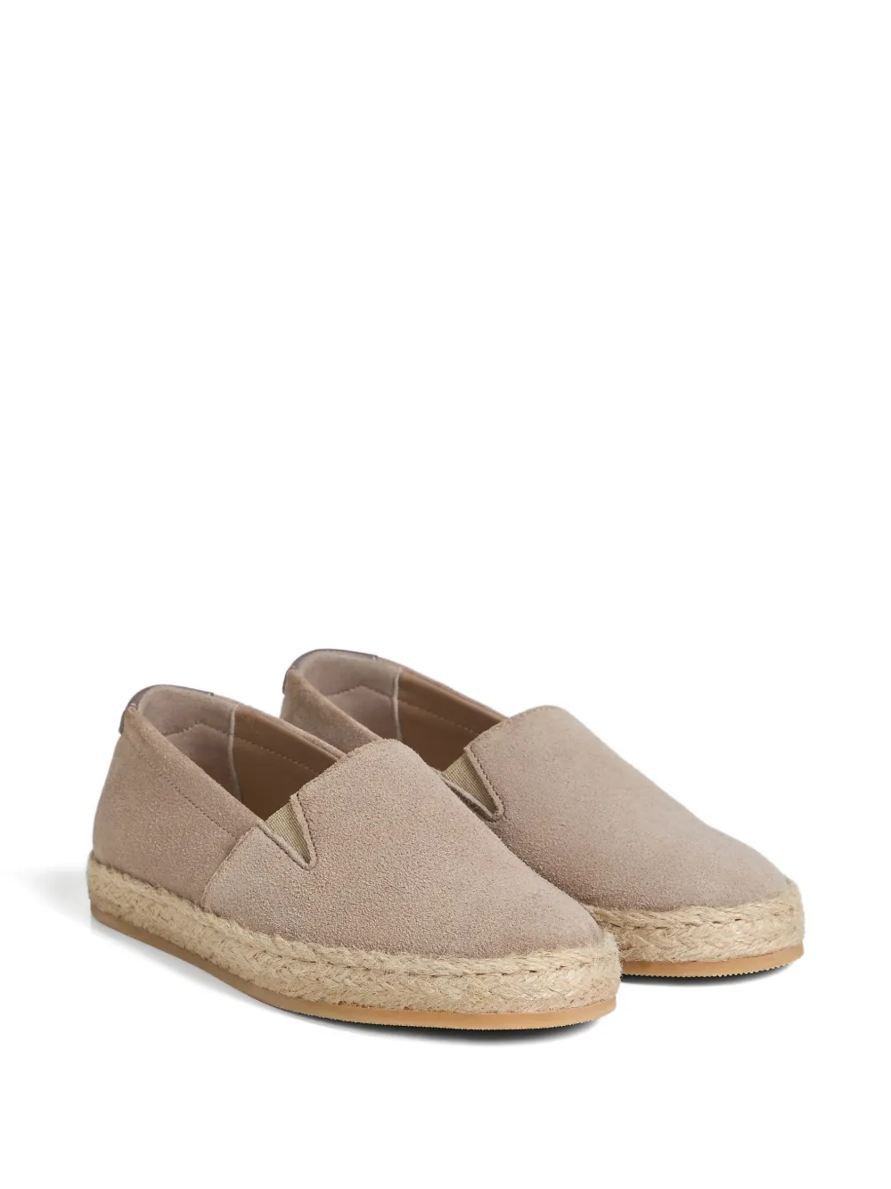 Brunello Cucinelli Kids suede slip-ons with rope insert - Toni neutri