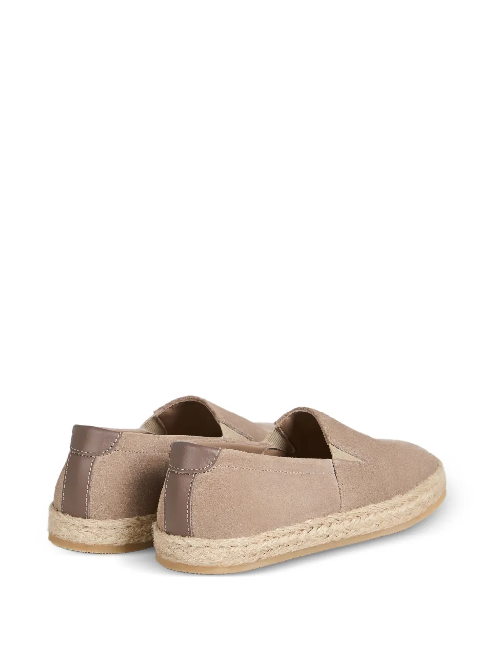  Brunello Cucinelli Kids Suede Slip-ons With Rope Insert - Neutrals 