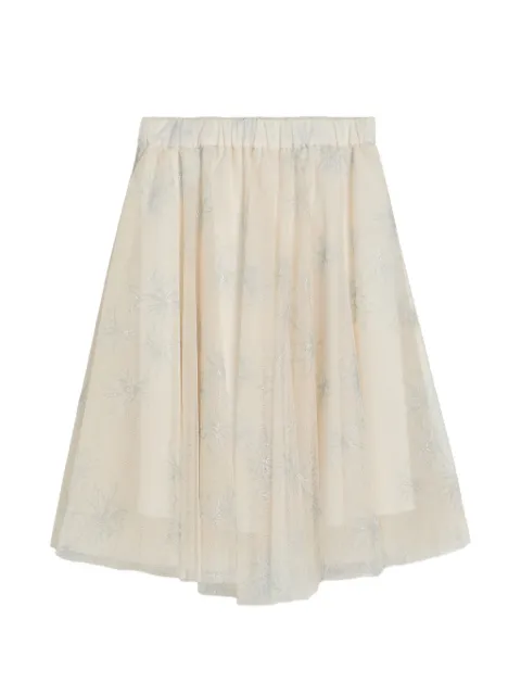 Brunello Cucinelli Kids daisy-print tulle skirt