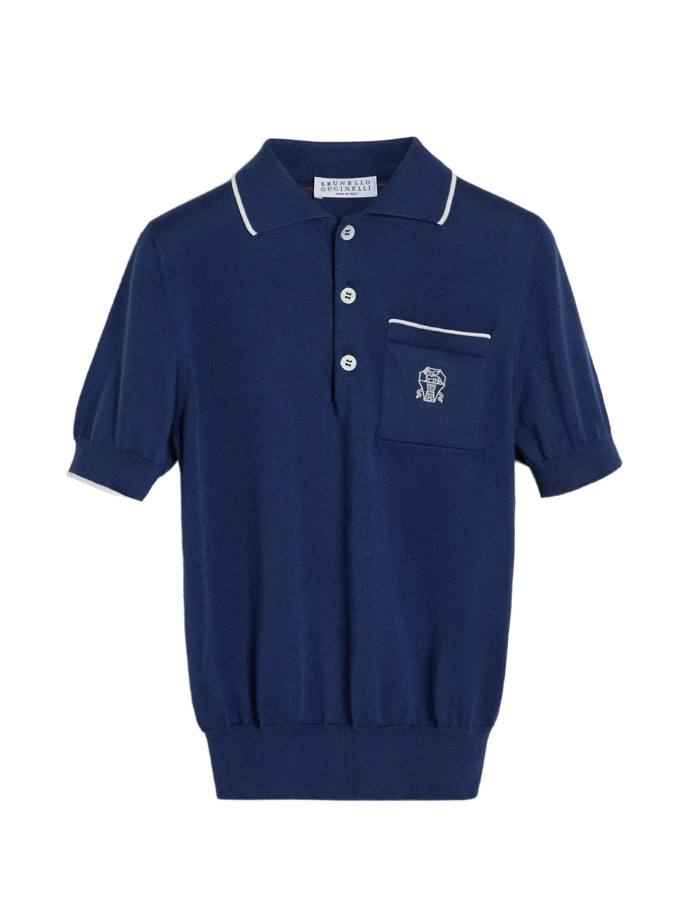 Brunello Cucinelli Kids Polo con logo - Blu