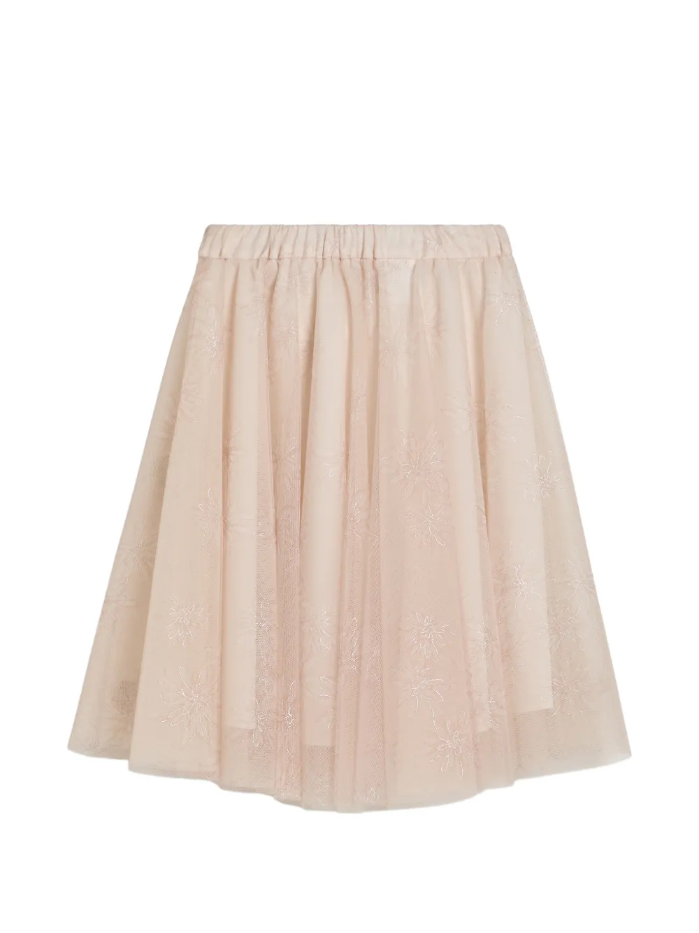 Brunello Cucinelli Kids sparkling daisy-print tulle skirt - Rosa