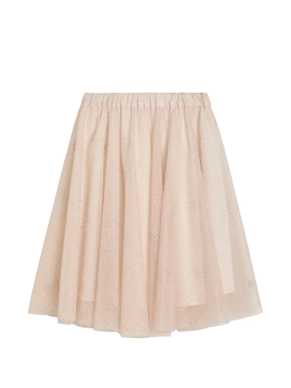  Brunello Cucinelli Kids Sparkling Daisy-print Tulle Skirt - Pink 