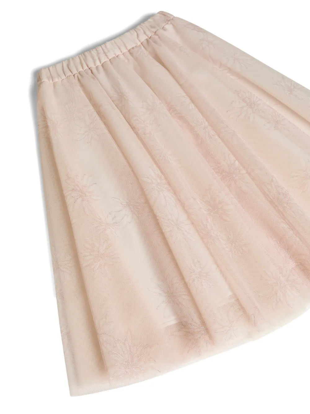  Brunello Cucinelli Kids Sparkling Daisy-print Tulle Skirt - Pink 