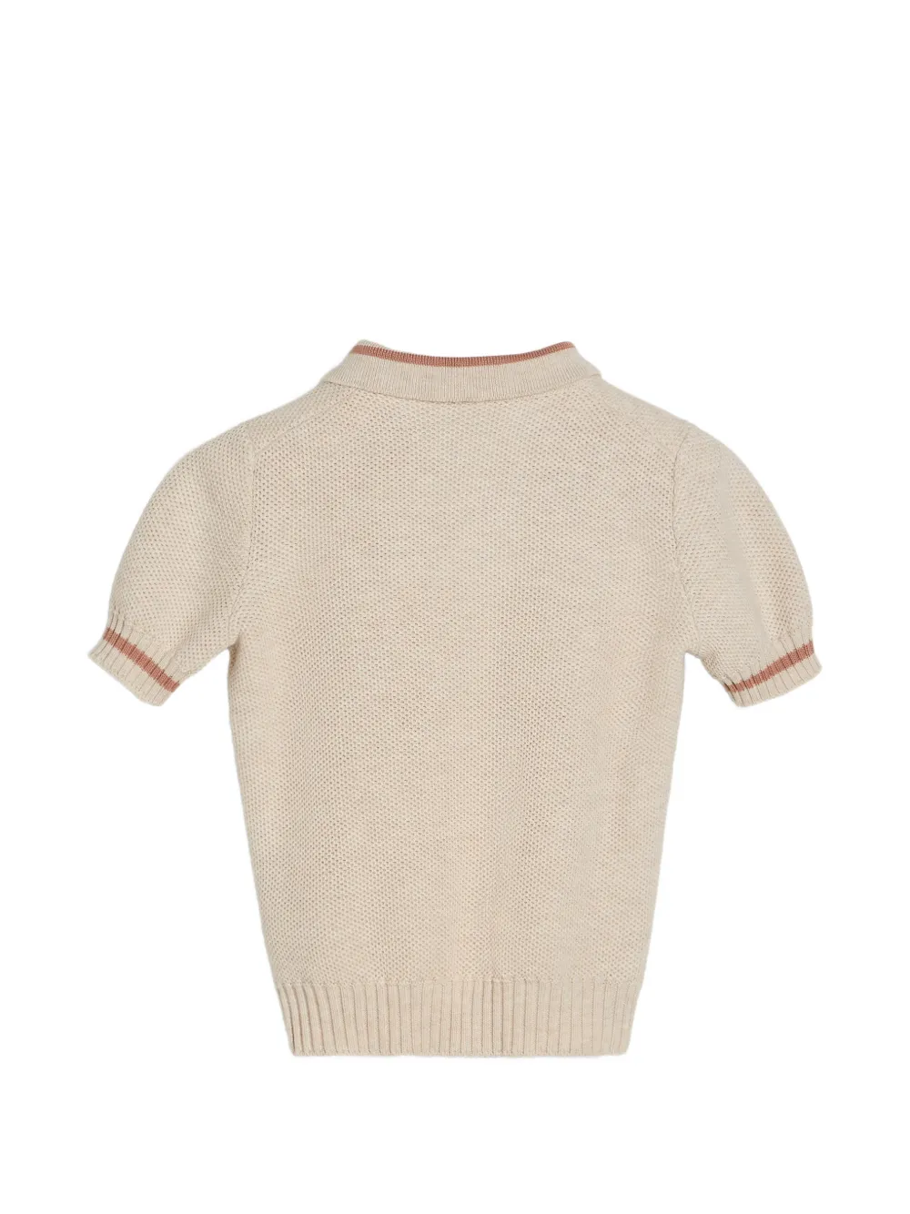 Cotton Honeycomb Stitch Knit Baby Bernie Polo Shirt