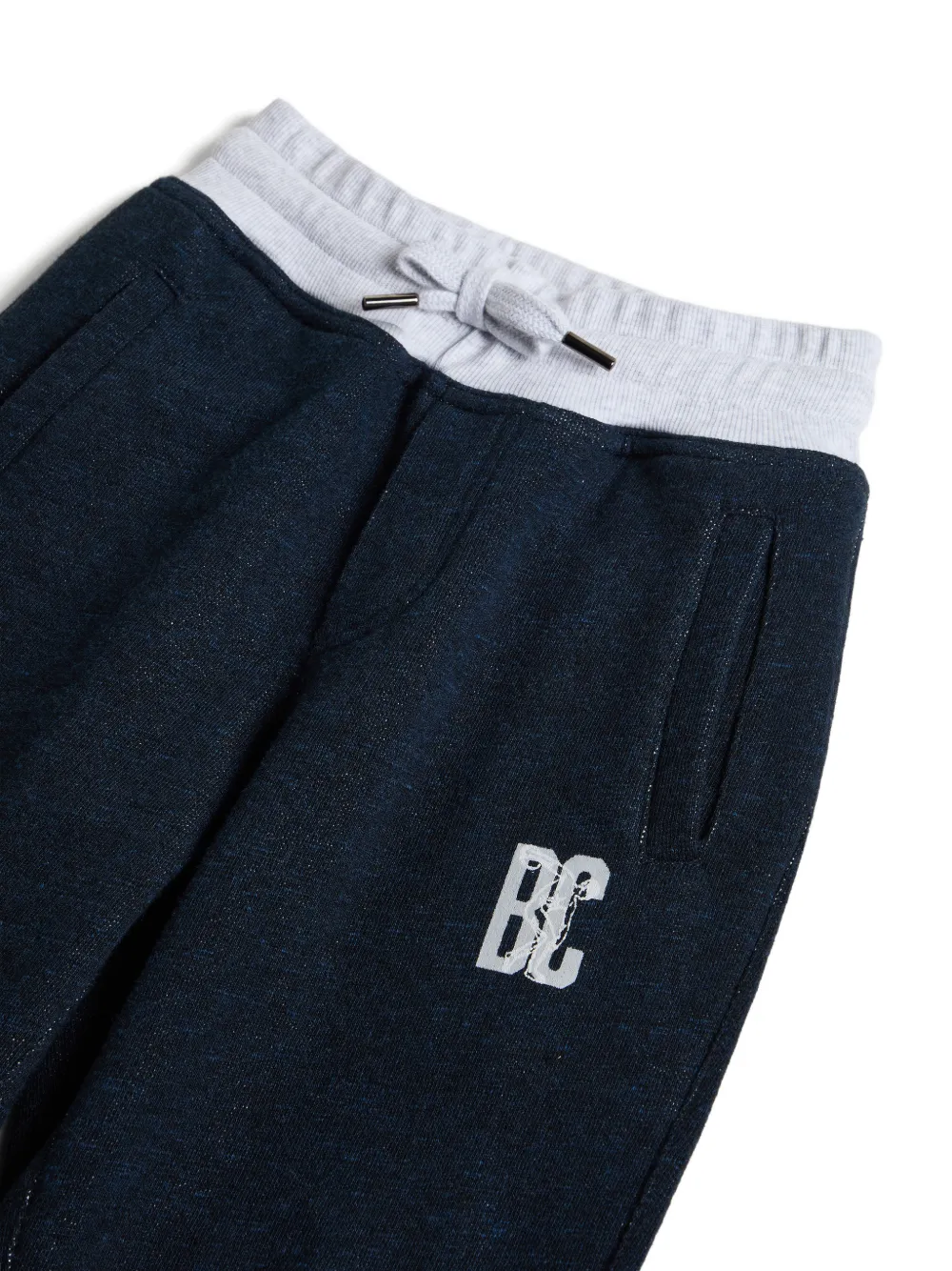 Brunello Cucinelli Kids Katoenen en linnen gemêleerde badstof broek met print Blauw
