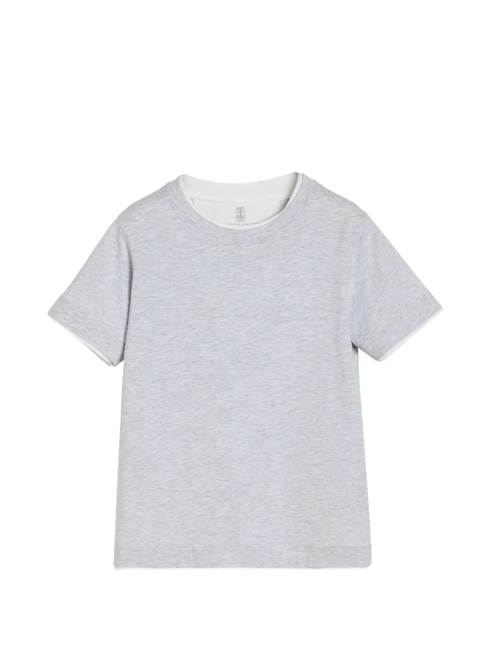 Brunello Cucinelli Kids cotton jersey T-shirt with faux-layering - Grigio