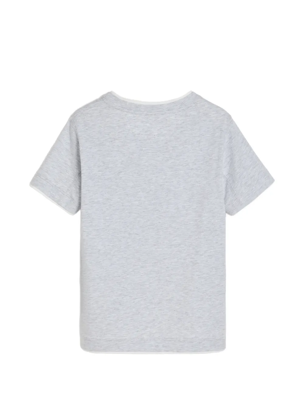 Brunello Cucinelli Kids Katoenen jersey T-shirt met imitatielaag Grijs