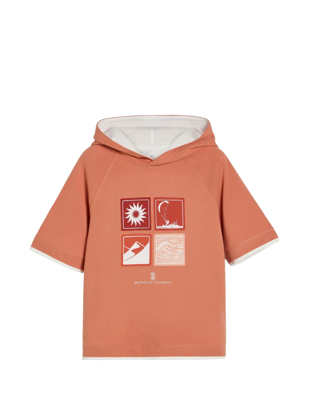 Brunello Cucinelli Kids Felpa con stampa - Arancione
