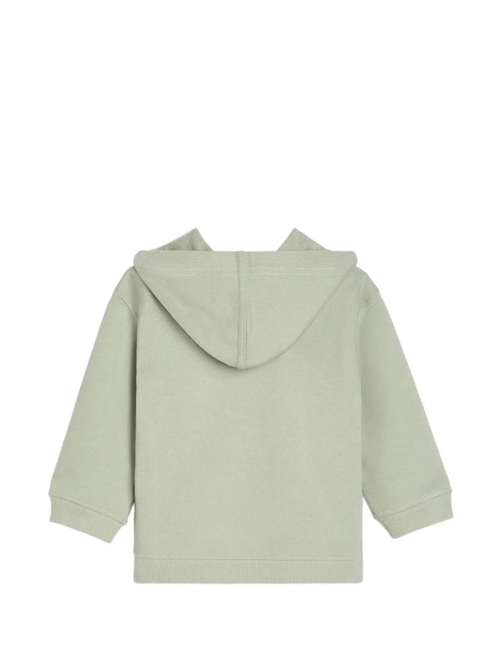 Brunello Cucinelli Kids Katoenen badstof Baby Bernie sweater met capuchon en rits Groen