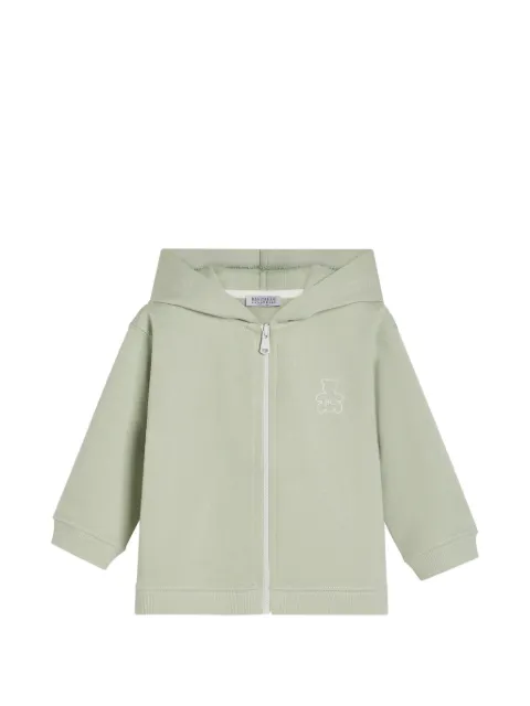 Brunello Cucinelli Kids cotton French-terry Baby Bernie hooded sweashirt with zipper