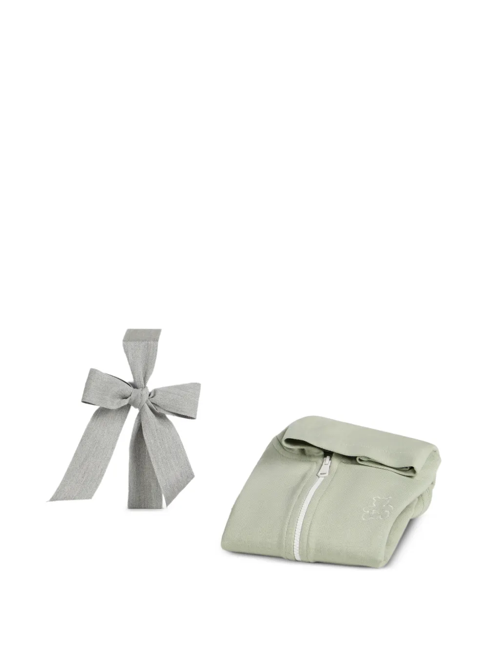 Brunello Cucinelli Kids Katoenen badstof Baby Bernie sweater met capuchon en rits Groen