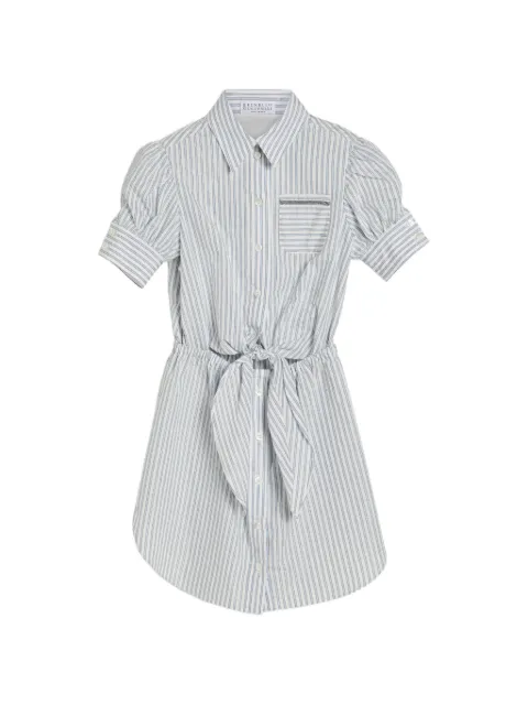 Brunello Cucinelli Kids vestido con detalle de cadena Monili
