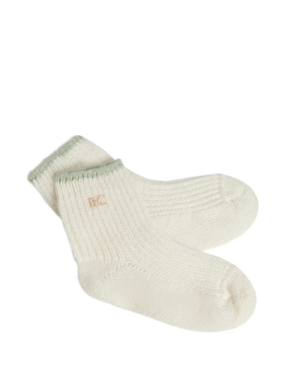  Brunello Cucinelli Kids Ensemble Bonnet, Gants Et Chaussettes Baby Bernie En Maille De Cachemire à Côtes Anglaises - Tons Neutres 