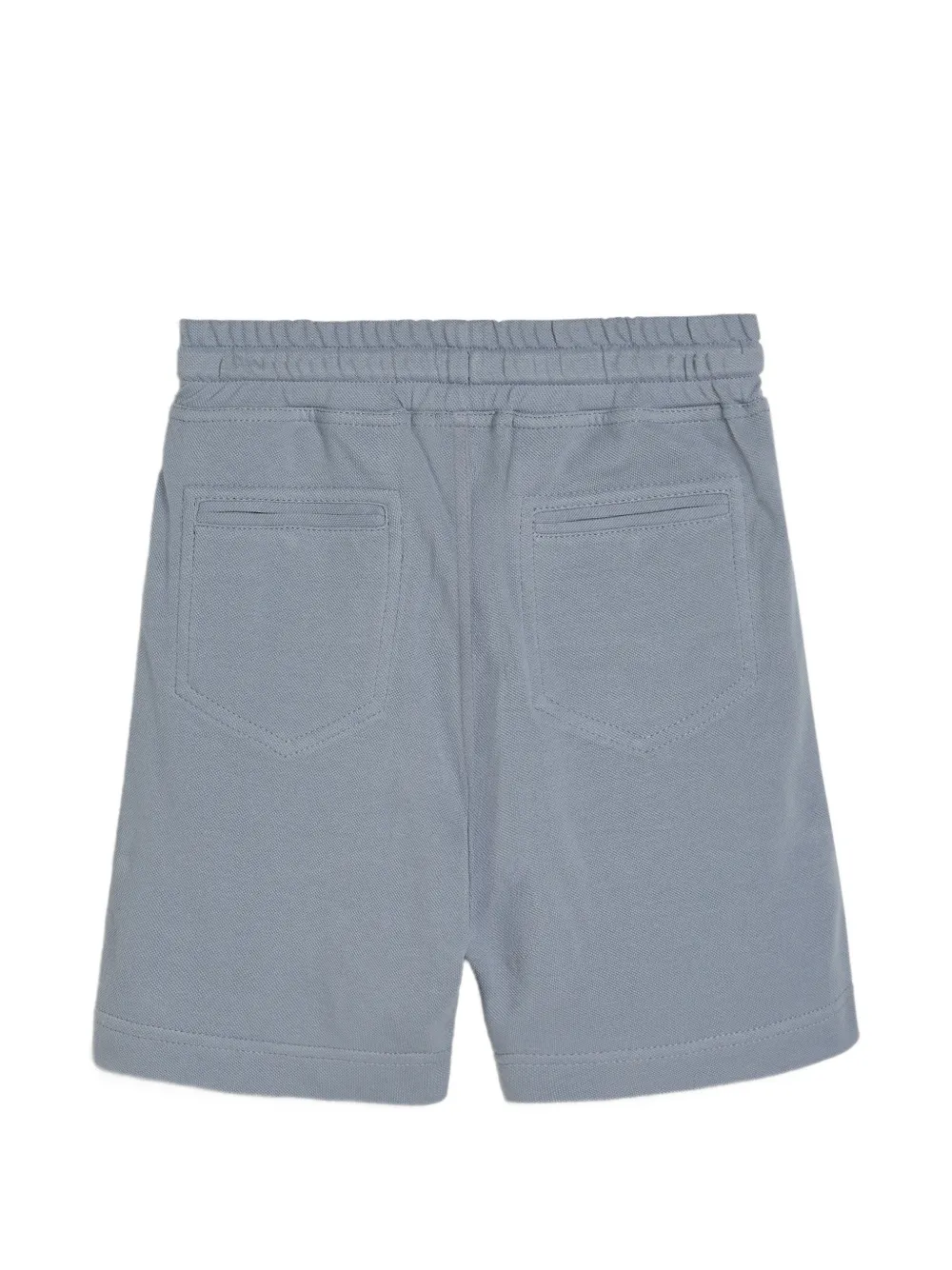 Brunello Cucinelli Kids Katoenen piqué bermuda shorts met trekkoord Blauw
