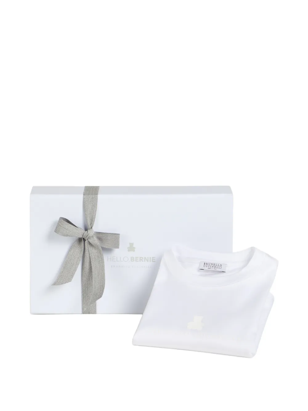 Brunello Cucinelli Kids Katoenen jersey Baby Bernie T-shirt Wit