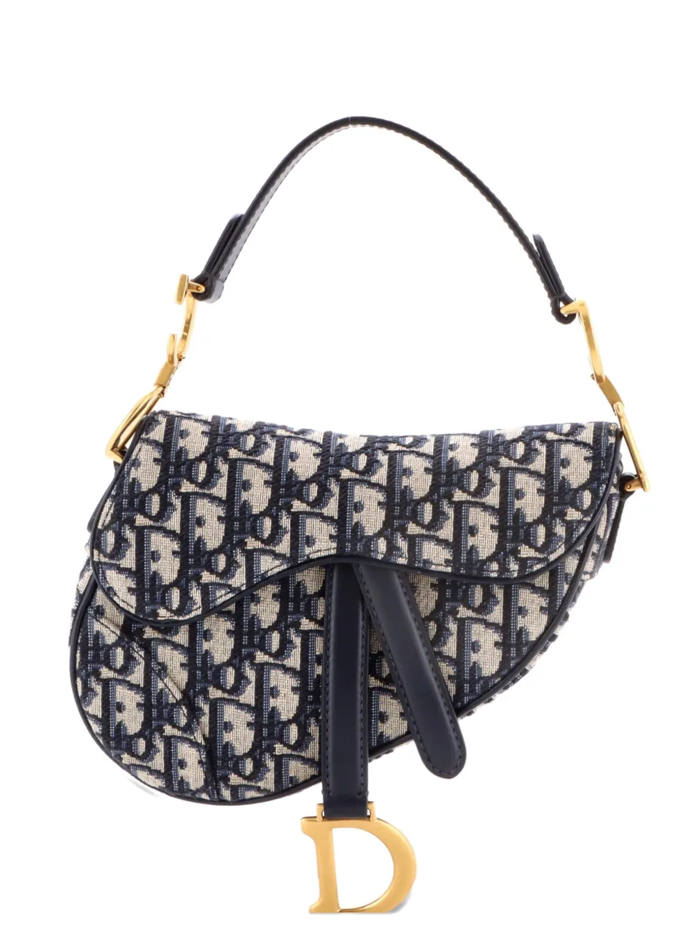 Christian Dior Pre-Owned Saddle Handbag Oblique Canvas Mini shoulder bag - Blu