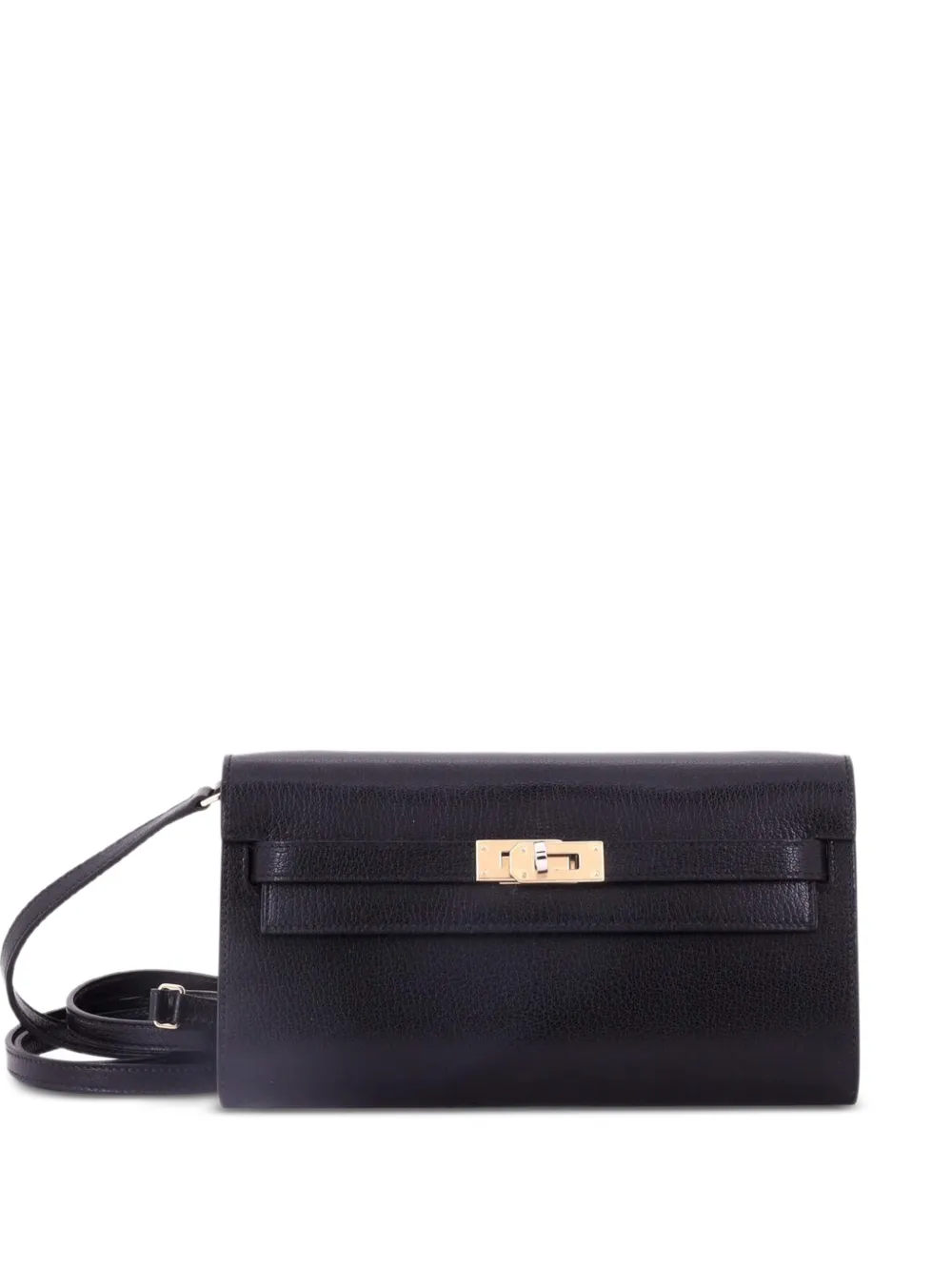 Hermès Pre-Owned Kelly To Go Wallet Chevre Chamkila crossbody bag - Nero