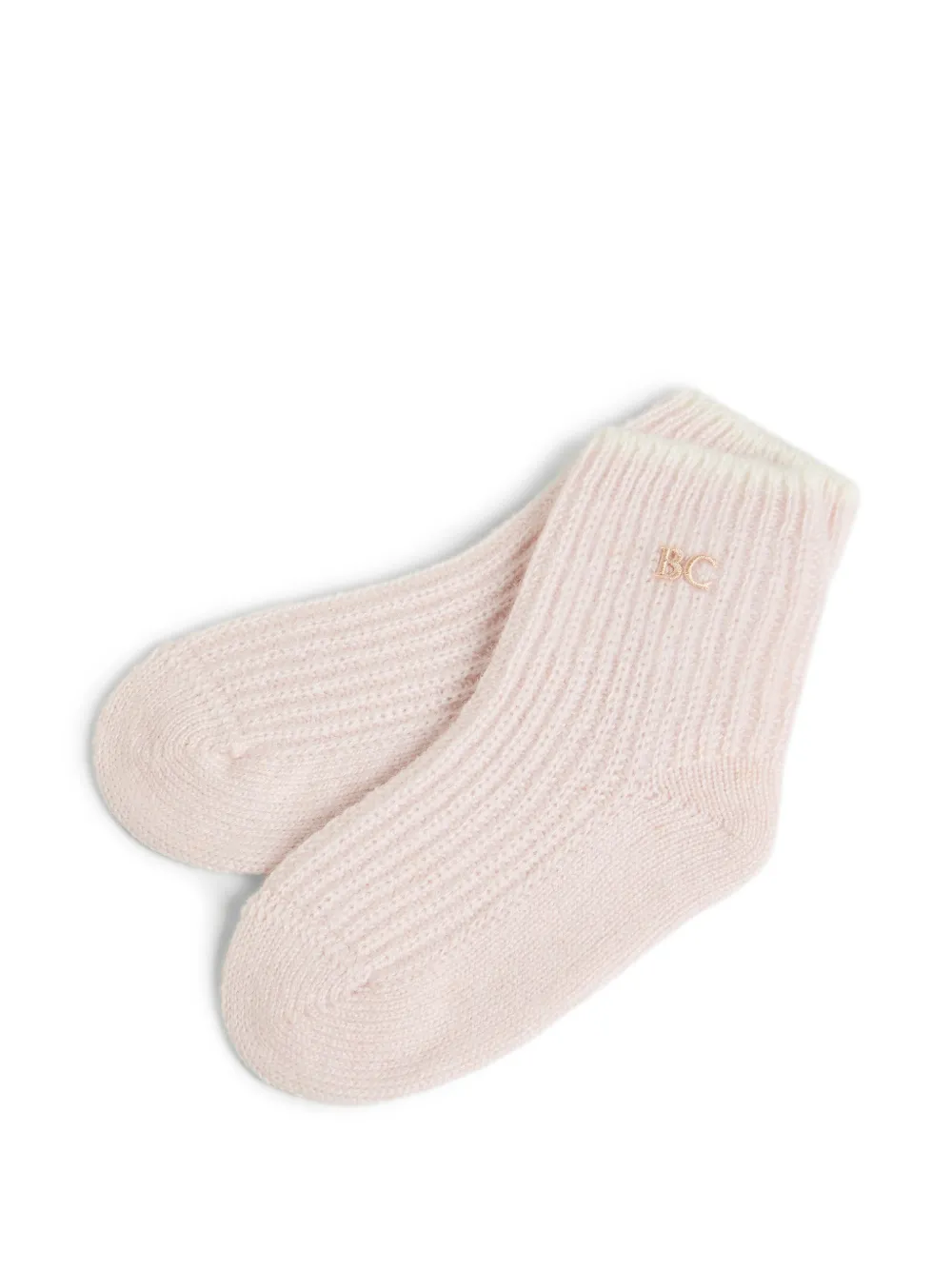  Brunello Cucinelli Kids Ensemble Bonnet, Gants Et Chaussettes Baby Bernie En Maille De Cachemire à Côtes Anglaises - Rose 