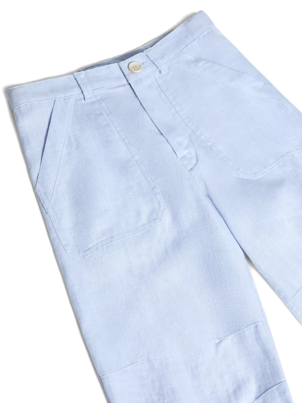 Brunello Cucinelli Kids Cargo broek van hennep linnen en katoen Blauw