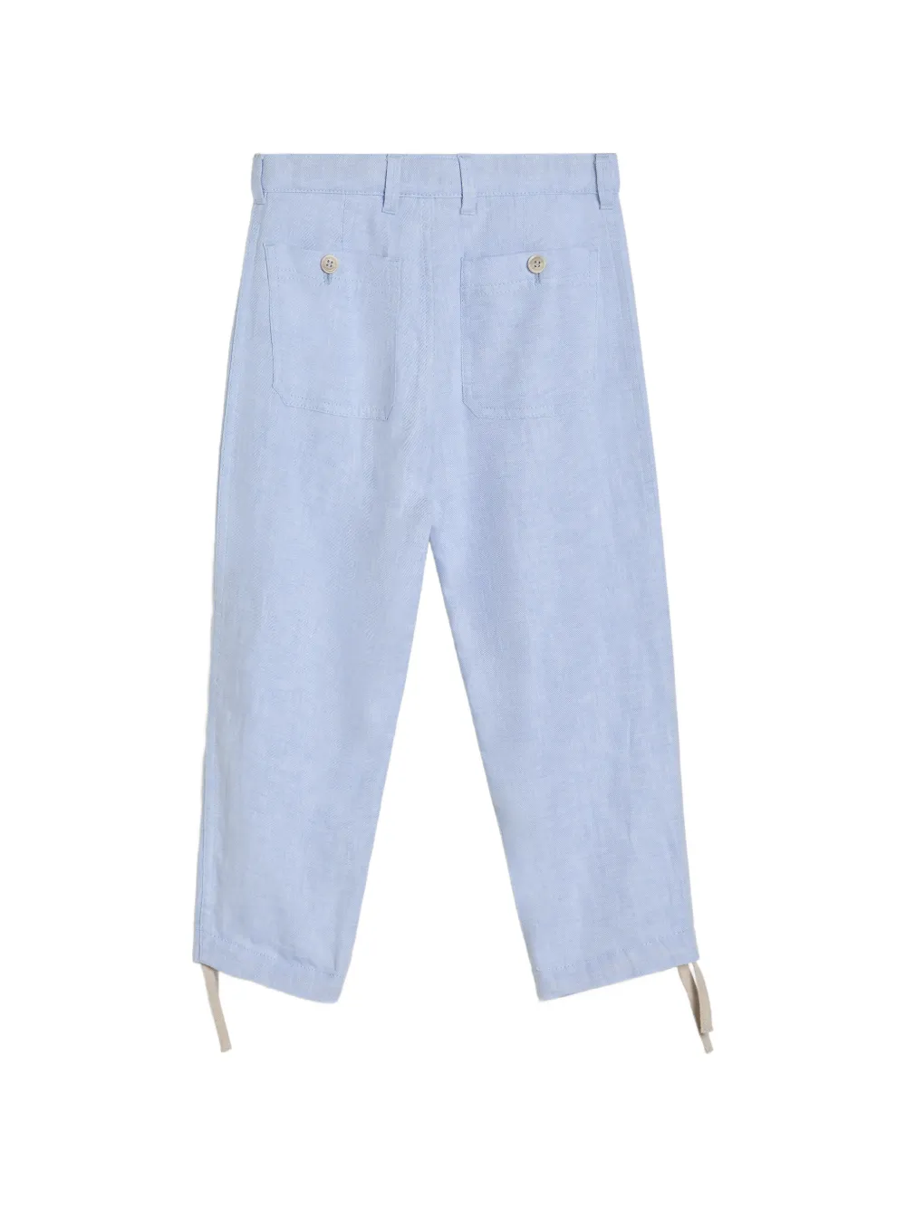 Brunello Cucinelli Kids Cargo broek van hennep linnen en katoen Blauw