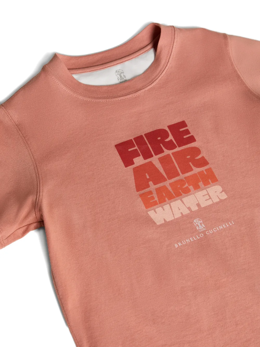 Brunello Cucinelli Kids Katoenen jersey T-shirt met print Oranje