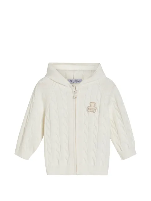 Brunello Cucinelli Kids cotton cable-knit Baby Bernie hooded sweatshirt