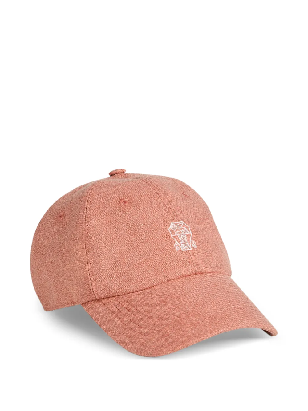 Brunello Cucinelli Kids Cappello da baseball con logo - Arancione