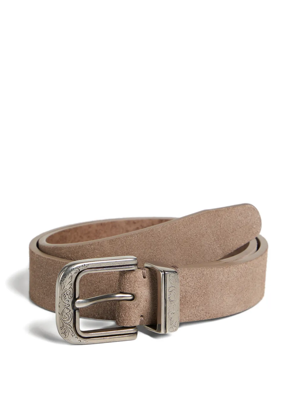 Detailed Buckle Suede Belt