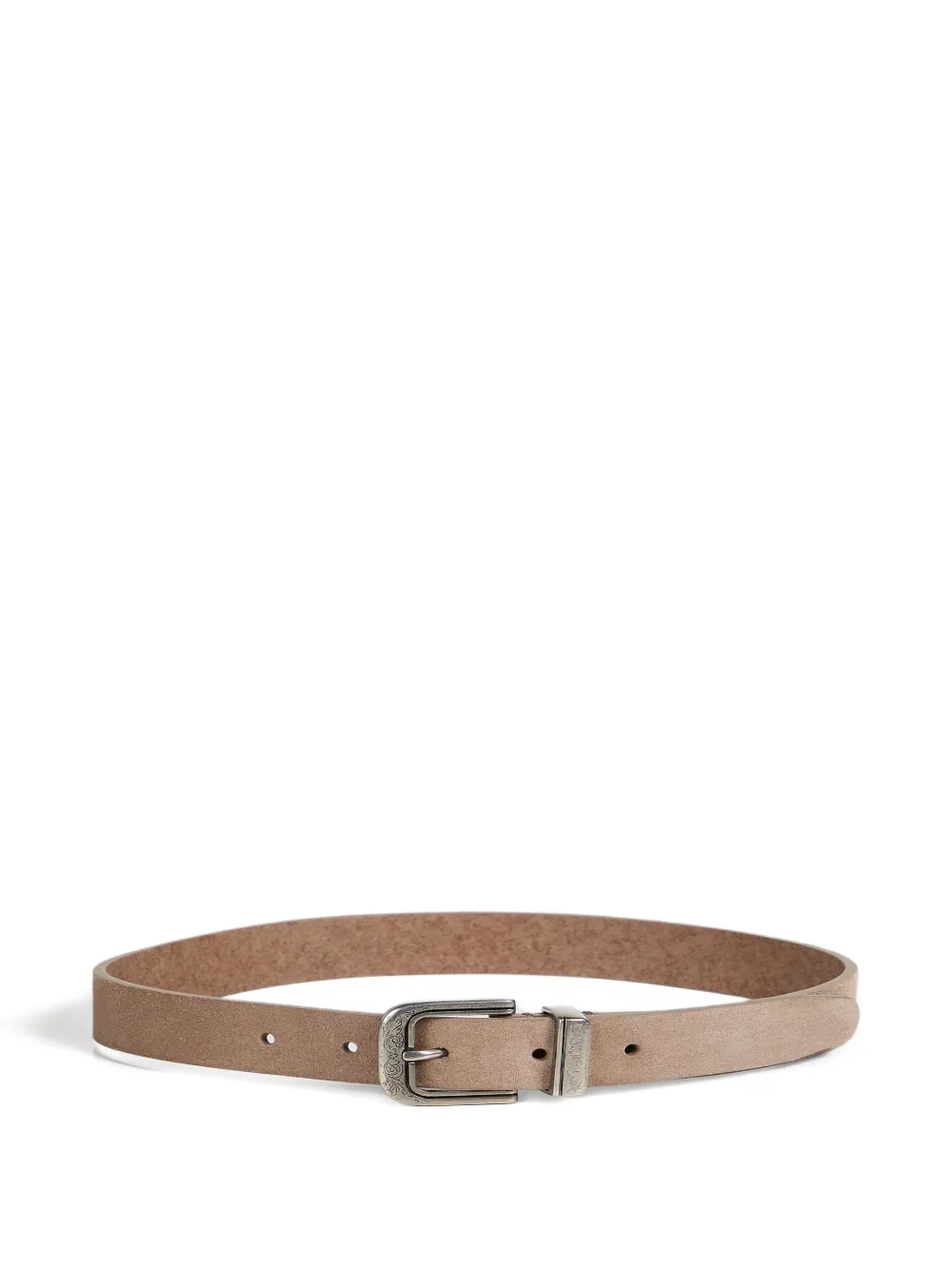 Brunello Cucinelli Kids detailed buckle suede belt - Toni neutri