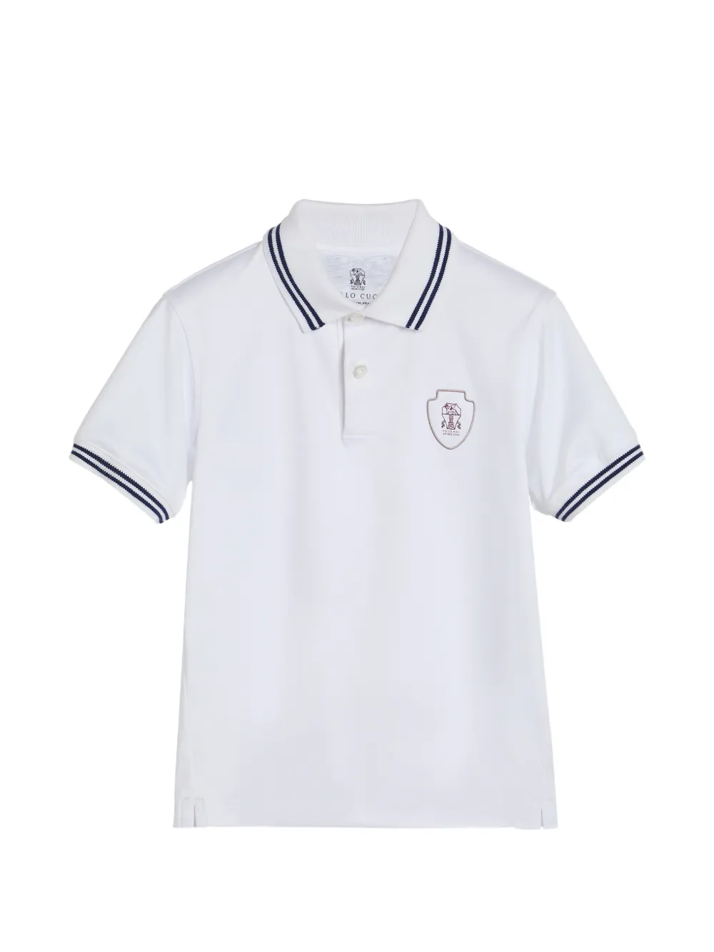 Brunello Cucinelli Kids Polo a righe - Bianco