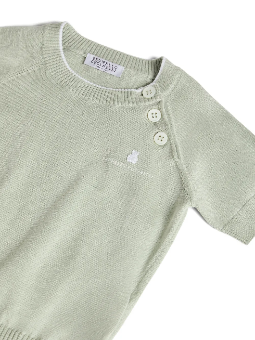 Brunello Cucinelli Kids Lichtgewicht katoenen Baby Bernie T-shirt Groen