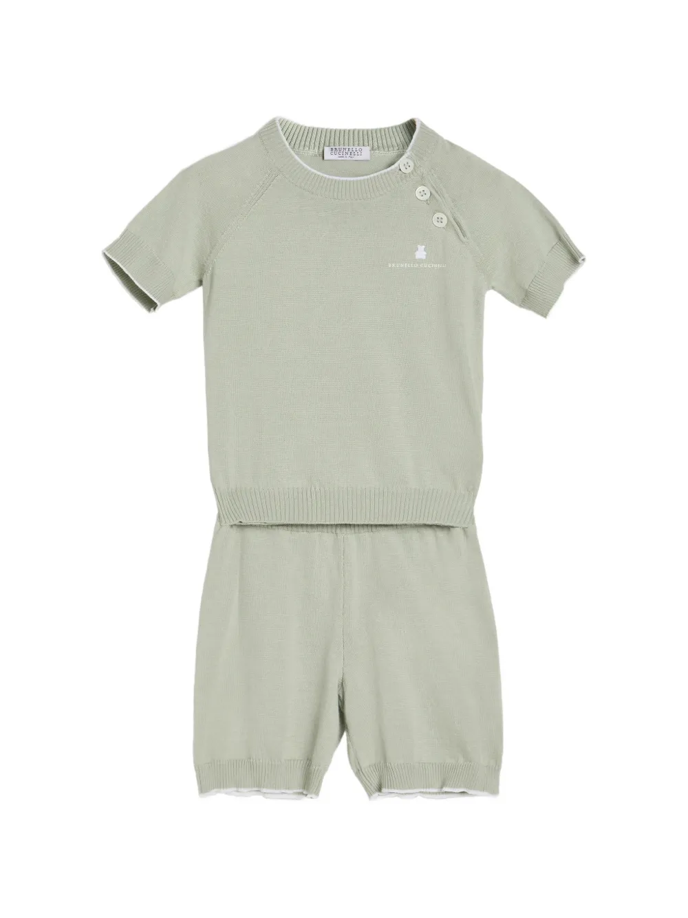 Brunello Cucinelli Kids Lichtgewicht katoenen Baby Bernie T-shirt Groen
