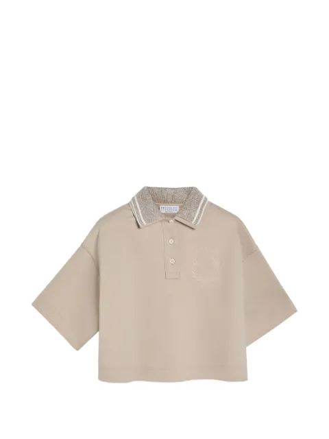 Brunello Cucinelli Kids sparkling knit-collar polo shirt