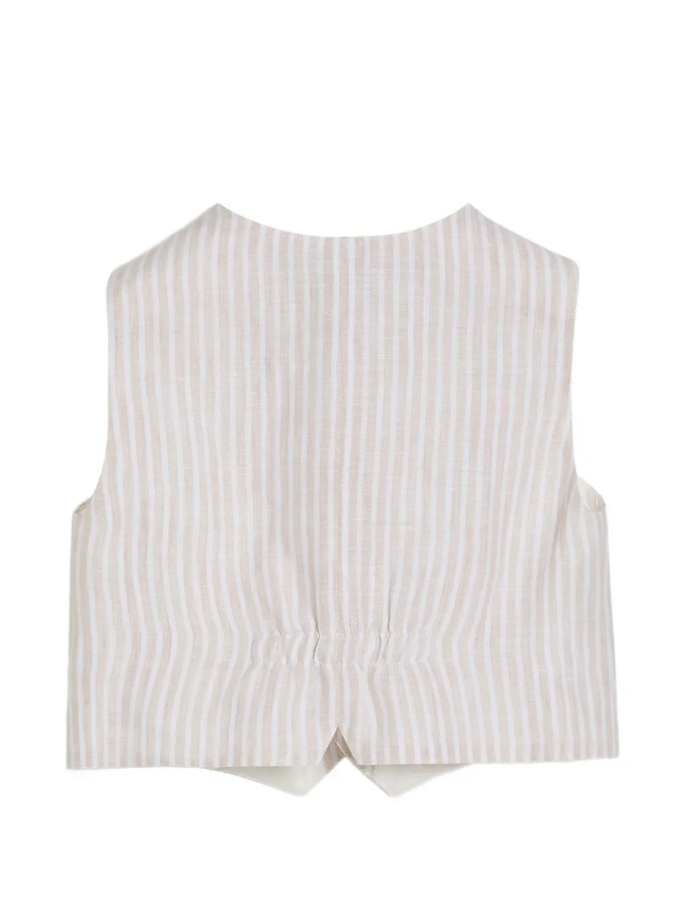 Brunello Cucinelli Kids Gestreept lichtgewicht linnen Baby Bernie gilet Beige
